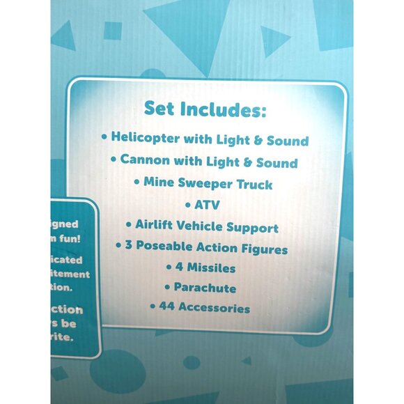 Giant Military Copter Play Set With 57 Pieces Light & Sound Features Heavy Airli - Picture 10 of 11